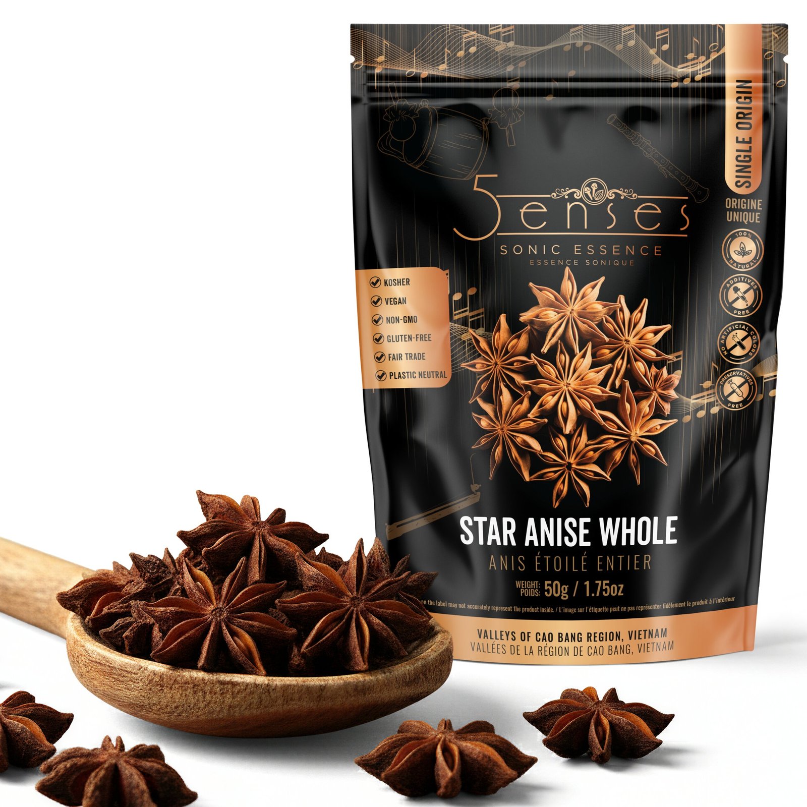 30 5Senses Star Anise <br> Anis Étoilé Entières | Sonic Essence - Image 1