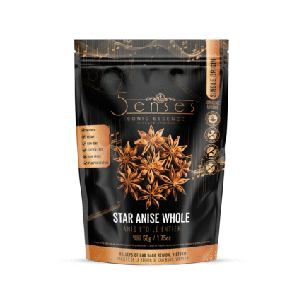 5Senses Star Anise | Anis Étoilé Entières | Sonic Essence | Single Origin, Non-GMO, Fairtrade, Kosher, Gluten-Free, Vegan